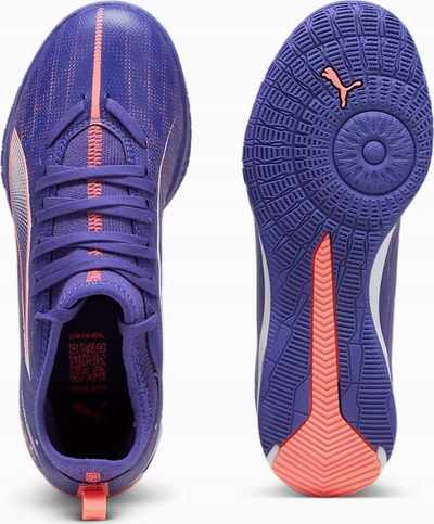 Këpucë futbolli për sallë Puma Ultra 5 Match IT+ Mid Jr, për kalamaj, të purpurta