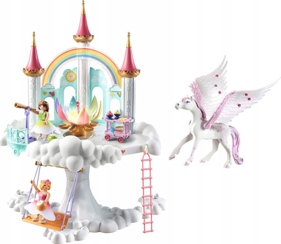 Set lojrash Playmobil Princess Magic 71359, 114 copa, kështjellë me re, shumëngjyrëshe