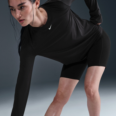 Блуза со долги ракави Nike One Classic Dri FIT за жени, технологија Dri FIT, за теретана и јога, црна