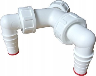Përshtatës dyfishtë shkarkimi ALCADRAIN P148Z, G1, për zorrë 17–23 mm, me valvul