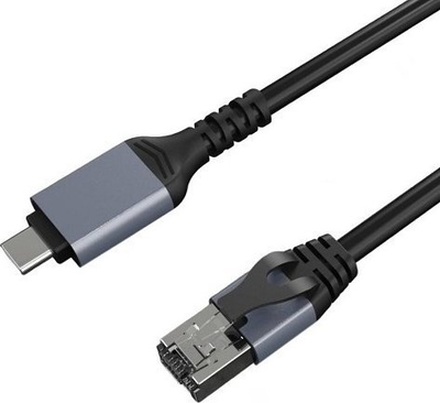 Kabëll adapter rrjeti CAT6 UTP, USB Type C në RJ45, 1m, gri
