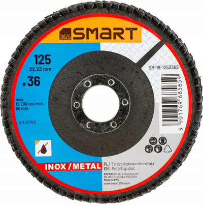 Disk lamelar SMART365 SM-19-125036S, P36, 125mm, për inoks