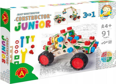 Set ndërtimi Little Constructor Junior 3in1 Off Road Vehicle, 91 pjesë, për fëmijë 4+