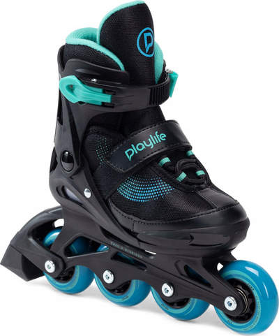 Patina inline Playlife Joker për kalamaj, ABEC 5, e zezë me blu