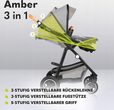 Karrocë për fëmijë Lionelo Amber 3 në 1
