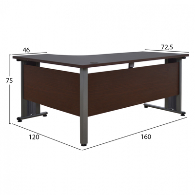 Tavolinë zyre Valden HM2043.02R, qoshe e djathtë, 160x120x75 cm, wenge