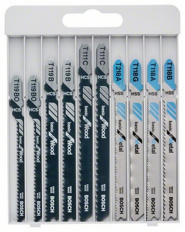 Set tehe për sharrë Bosch Basic, tip T, 10 copë