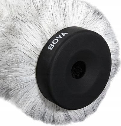 Mbrojtëse ere për mikrofon BOYA BY-P320, për mikrofon shotgun, lesh artificial, gri