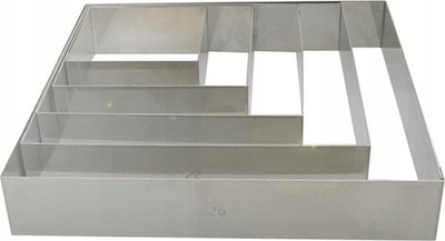 Kornizë katrore De Buyer Square Ring 8 cm, çelik inox, argjendtë
