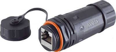 Përshtatës rrjeti Microconnect KONCAT6A68, RJ-45, IP68, i zi