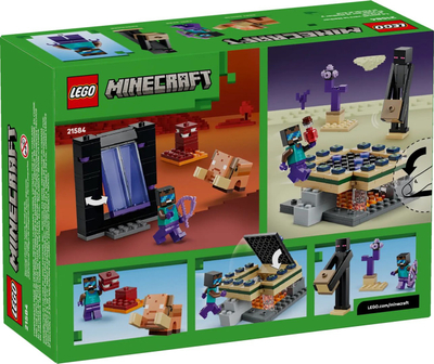 Lodër ndërtuese LEGO Minecraft Journey Through the Nether and End Portals 21584, set figurash, për fëmijë