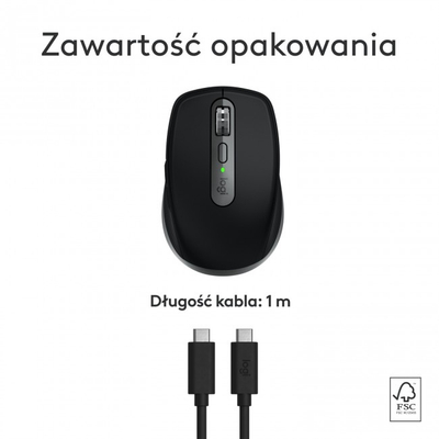 Maus Logitech MX Anywhere 3S for Mac, wireless, 8000 DPI, gri Space Gray