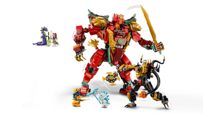 Lodër LEGO Ninjago Transforming Dragon Mech Wyldfyre 71868, set ndërtimi, shumëngjyrëshe
