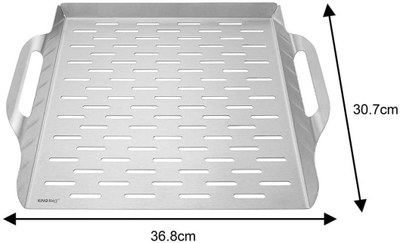 Tigan grilli KINGHoff KH-1917, 37x31 cm, çelik inox, i shpuar