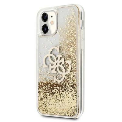 Kapak telefoni Guess GUHCN61LG4GGO, për iPhone 11 6.1", hardcase me shkëlqim, ngjyrë gold