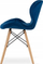 Set tavoline dhe karrige Todi Lago, tavolinë rrethore 60 cm, 2 karrige, tavolinë e zezë dhe karrige blu navy