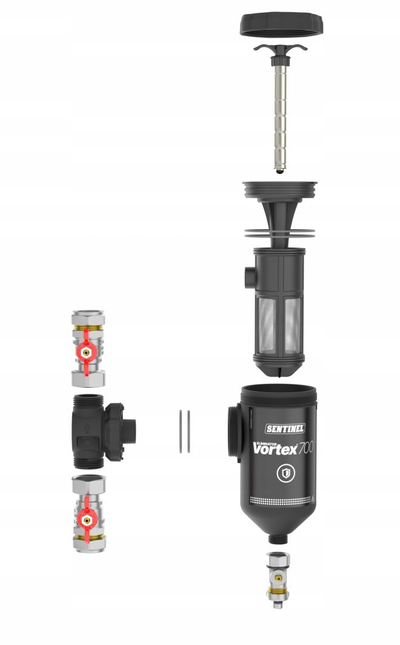 Filtër magnetik Sentinel Vortex 700, 1", për ngrohje, i zi