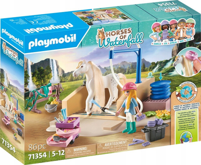 Set lodër Playmobil Horses of Waterfall 71354, stacion larjeje me Isabella dhe kalën Lioness