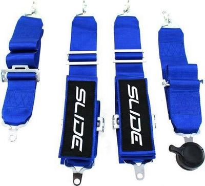 Rrip sigurie sportiv SLIDE Quick 4p, 3", për makina tuning, blu