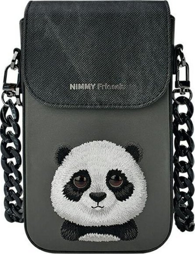 Ташна за телефон Nimmy Big Eyed Pet 2.0 Panda, за телефон, црна