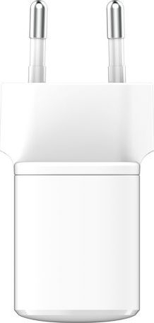 Karikues për në shpi ESTUFF 100% plastikë e ricikluar, USB-C PD 3A 20W, prizë EU, i bardhë