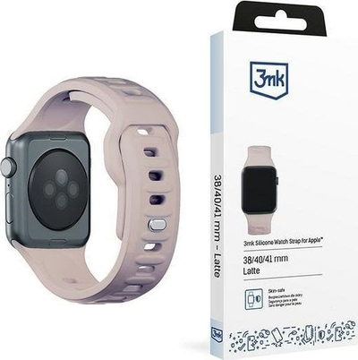 Rrip ore 3mk Silicone për Apple Watch, 38 40 41mm, silikoni, latte