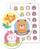 Stikera motivuese LearnHow Animals, set 48 copë, diametër 40mm, shumëngjyrëshe