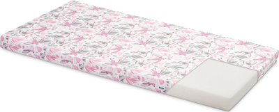 Dyshek për krevat kalamajsh Sensillo Pink Birds, 120 x 60 cm, pambuk, me zinxhir, me ngjyra rozë