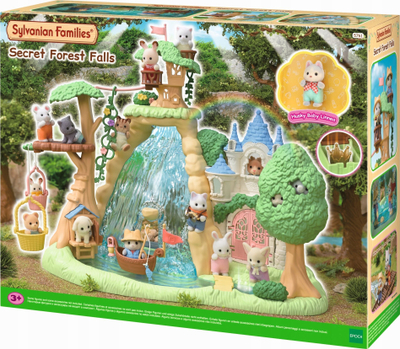 Set loje Sylvanian Families Secret Forest Falls, me ujëvarë dhe kështjellë, me ngjyra nga të gjitha