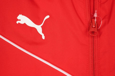 Jaketë për kalamaj Puma teamRISE All Weather Jr, kundër shiut, me kapuç, e kuqe