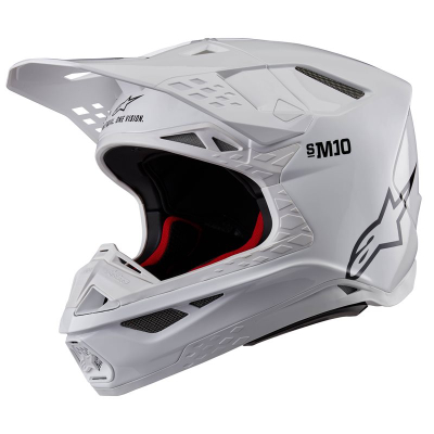 Helmetë motocross Alpinestars Supertech S-M10 Solid, madhësia L, e bardhë