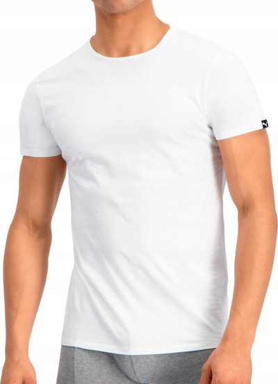 Set me bluza për burra Puma Basic Crew Tee, 2 copë, pambuk, të bardha
