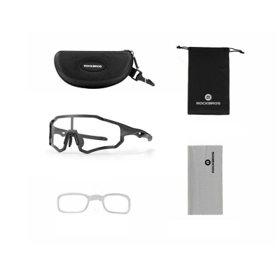 Syze çiklizmi RockBros 10181, lente fotokromatike UV400, kornizë TR, të zeza