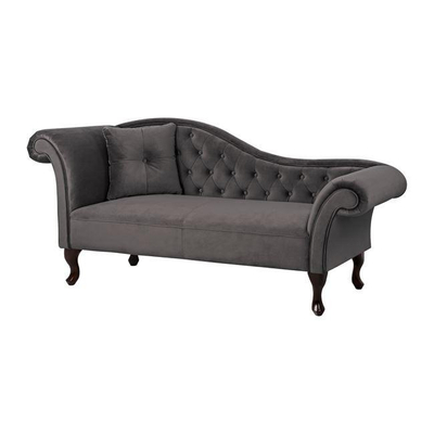 Sofa Chesterfield Niovi velvet krah i majtë 189×61×84 cm (HM3007.10), gri
