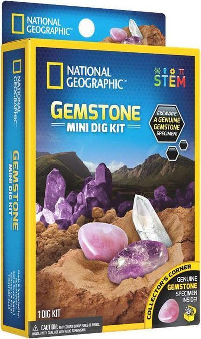 Set gërmimi National Geographic Gemstone Mini Dig, lodër STEM, mosha 8+, shumëngjyrësh