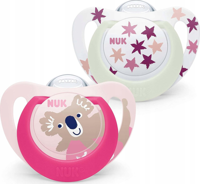Qetësues për bebe NUK Star Day Night S3, 18–36 muaj, që ndriçon në errësirë, rozë