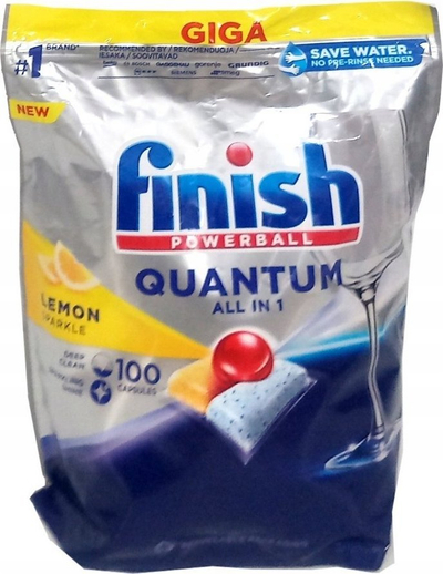 Капсули за машина за садови Finish Quantum Lemon, 100 капсули