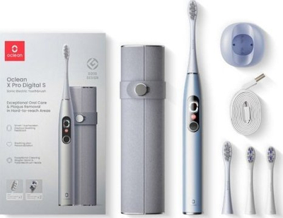 Furç dhëmbësh elektrike Oclean X Pro Digital, sonike, me koka ndërruese, argjendtë