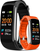 Smartwatch Giewont GW200-9, ekran i madh, dy rripa, i zi dhe portokalli