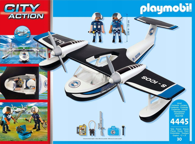 Aeroplan lodër Playmobil Police Seaplane, për fëmijë, shumëngjyrësh