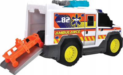 Autoambulancë lodër Spin Master Dickie Toys, 30 cm, me drita dhe zë, e bardhë