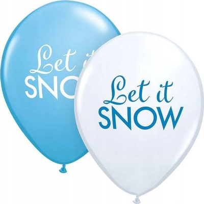 Balona dekorative Let it Snow, set dimror, blu edhe t’bardha