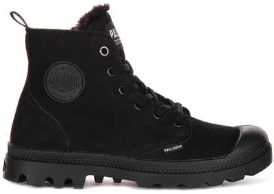 Çizme dimri Palladium Pampa Hi Zip, nubuk, të mbushura, të zeza