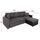 Divan-Shtrat këndor Wayne 224x145x86Hcm (HM3028.91), gri/ zezë