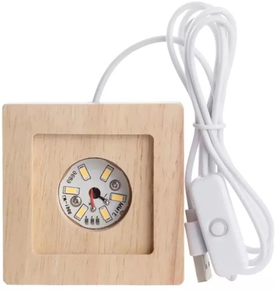 Bazë druri me drita LED xTool, për kristal K9 50x50x80mm, ngjyrë natyrale