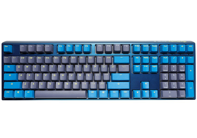 Механичка тастатура Ducky One 3 Daybreak RGB, USB, германски распоред, црна со сина и зелена