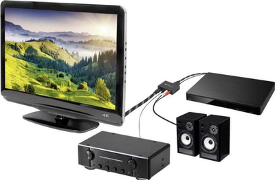 Konvertues audio AV Techly 025732, HDMI në Toslink RCA, 2.0 CH 5.1 CH, i zi