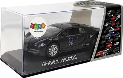 Makina lodër policie Lean Toys Linghui Models, makinë sportive, e zezë