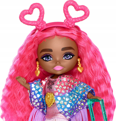 Kukull Barbie Extra Fly Minis Travel, 14 cm, set me gërneta, shumëngjyrëshe