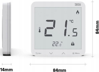 Termostat wireless Tech R-8PZ Plus, me ekran LCD, programues, i zi